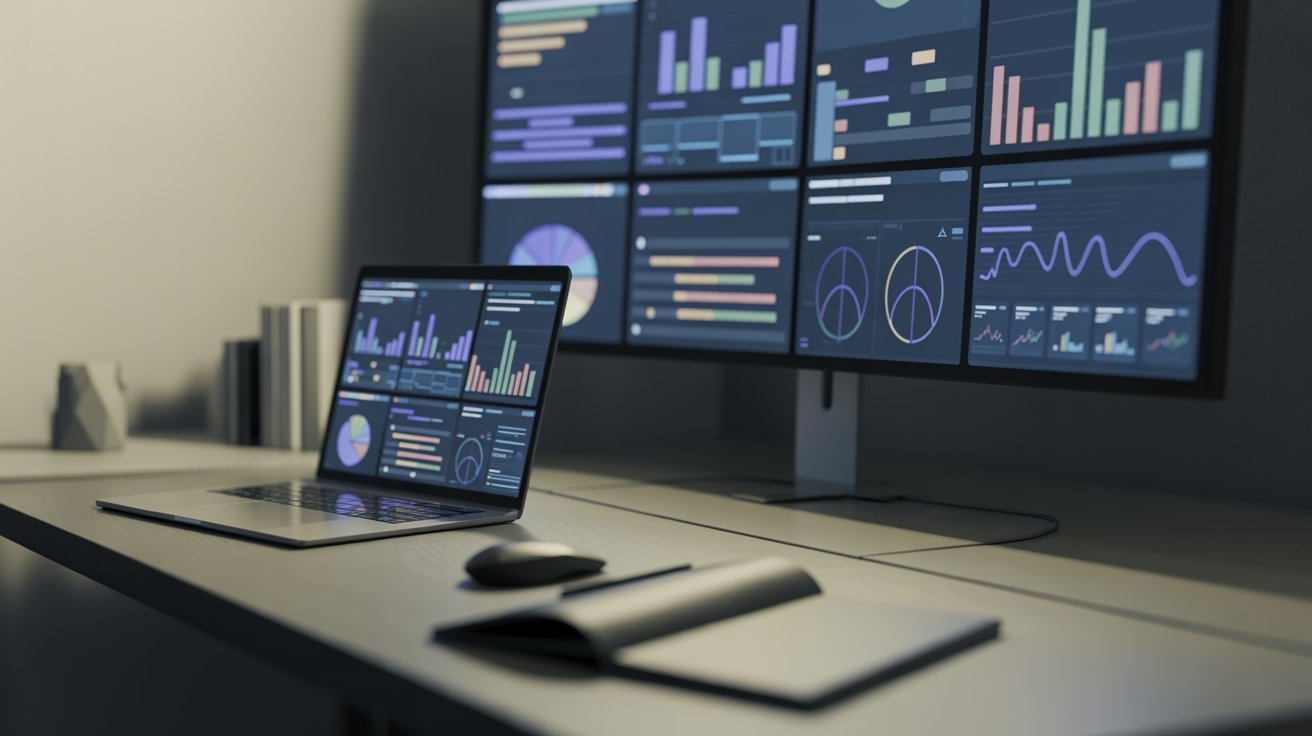 Zegar ścienny w nowoczesnym biurze symbolizujący oszczędność czasu dzięki AI